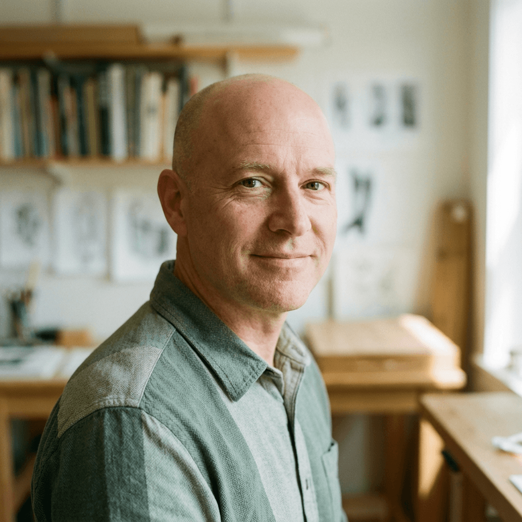 David Thompson, project manager, reviewing aerial roof measurements